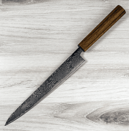 Handmade 240mm Damascus Sujihiki Chef Knife – Razor Sharp VG10 Steel Core | Premium Wooden Handle | Professional Slicing Knife