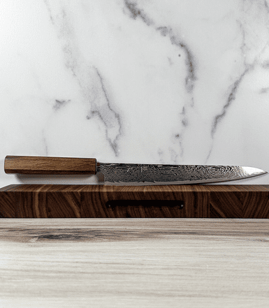 Handmade 240mm Damascus Sujihiki Chef Knife – Razor Sharp VG10 Steel Core | Premium Wooden Handle | Professional Slicing Knife